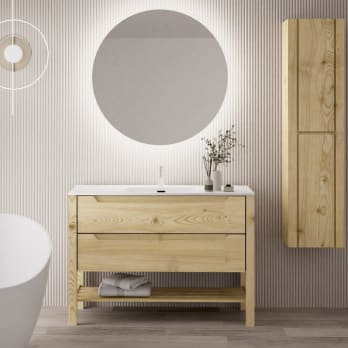 Conjunto de mueble de baño de madera maciza Laponia Bruntec