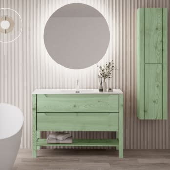 Conjunto de mueble de baño de madera maciza Laponia Bruntec