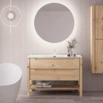 Conjunto de mueble de baño de madera maciza Laponia Bruntec