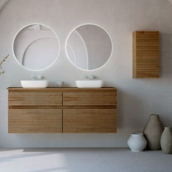 Mueble de baño con encimera de madera Palilleria Horizontal Alpes 9 Bruntec