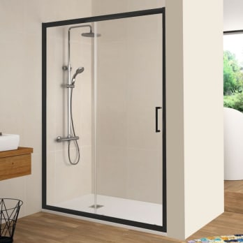 Mampara de ducha Bella (BL607+BL602) Kassandra negro mate