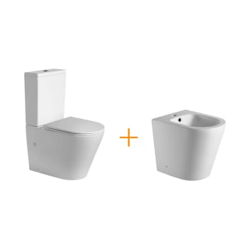Pack inodoro mate + cisterna + bidé Lisboa Bruntec