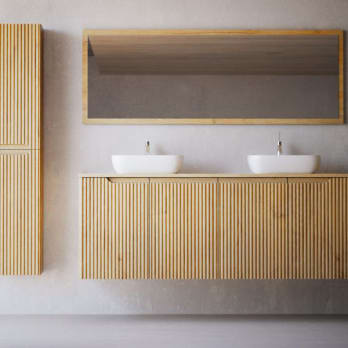 Mueble de baño con encimera de madera maciza Alpes 15 Bruntec