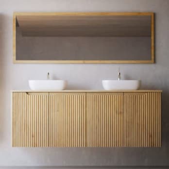 Mueble de baño con encimera de madera maciza Alpes 15 Bruntec