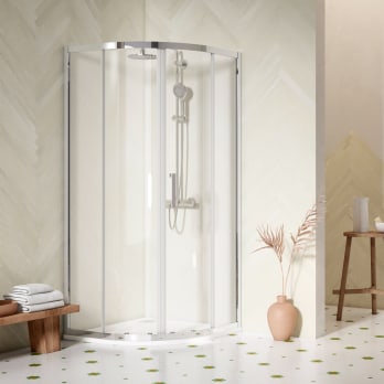 Mampara de ducha PRISMA semicircular Cromado – Entorno Baño