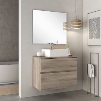 Mueble de baño con encimera de madera Zeus Bruntec
