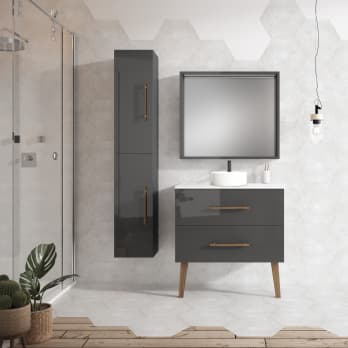 Mueble de baño con encimera de resina Gaia Bruntec