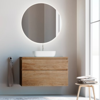 Mueble de baño moderno de madera maciza Alpes 1 Bruntec