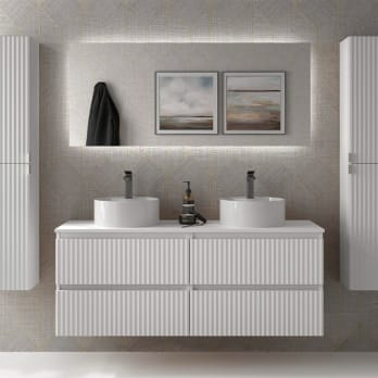 Conjunto mueble de baño Kira Salgar con lavabo sobre encimera