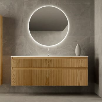 Conjunto de mueble de baño de madera maciza Alpes Bruntec