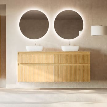 Mueble de baño madera maciza ranurada Alpes 9 Bruntec