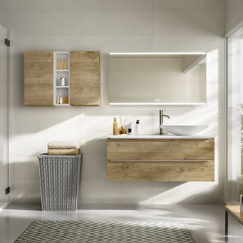 Mueble de baño con encimera de madera Landes Coycama