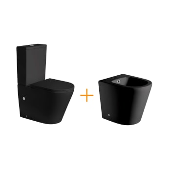 Pack inodoro mate + cisterna + bidé Lisboa Bruntec