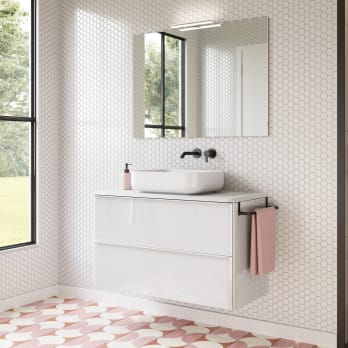 Mueble de baño con encimera blanca de resina Dai Top Royo