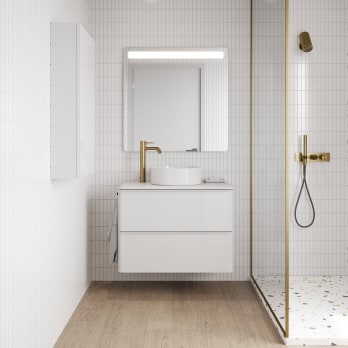 Mueble de baño con encimera blanca de resina Dai Top Royo