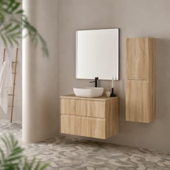 Conjunto mueble de baño con lavabo sobre encimera Nice	Sanchís