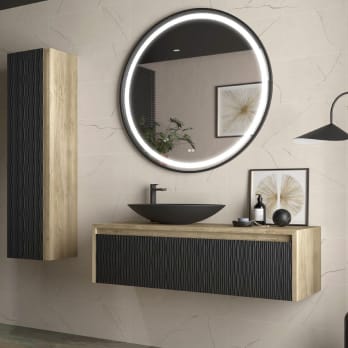 Mueble de baño Lambda con encimera de madera Coycama