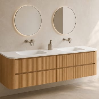 Conjunto de mueble de baño con lavabo Solid Surface Duna Bruntec