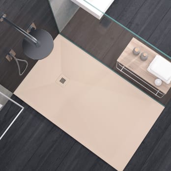 Plato de ducha de resina extraplano beige 100x200 cm