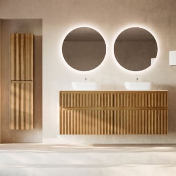 Mueble de baño madera maciza ranurada Alpes 9 Bruntec