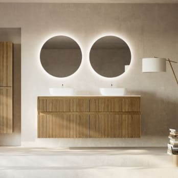 Mueble de baño madera maciza ranurada Alpes 9 Bruntec