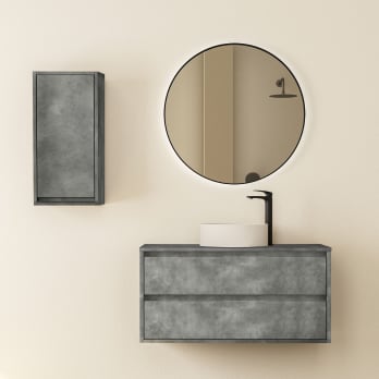 Mueble de baño con encimera de madera Boston Bruntec