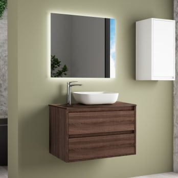 Mueble de baño con encimera de madera Boston Bruntec