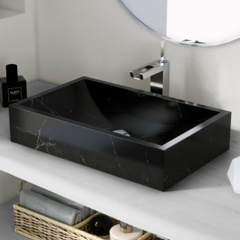 Lavabo sobre encimera de ArtandBath de piedra de río Akutan