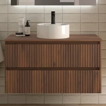 Conjunto mueble de baño Kira Salgar con lavabo sobre encimera