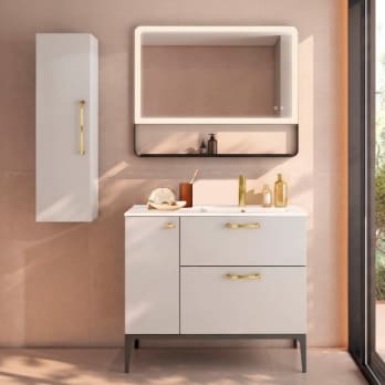 Conjunto mueble de baño con banquillo con lavabo Flat Verso VisoBath