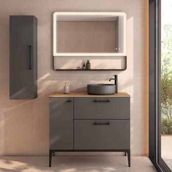 Conjunto mueble de baño con banquillo con lavabo Flat Verso VisoBath