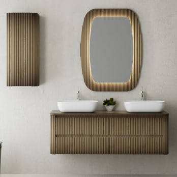 Mueble de baño con encimera de madera maciza Baviera Bruntec