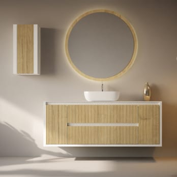 Mueble de baño con encimera de madera maciza Alpes 13 Bruntec