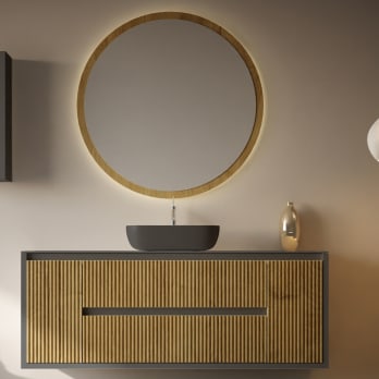 Mueble de baño con encimera de madera maciza Alpes 13 Bruntec