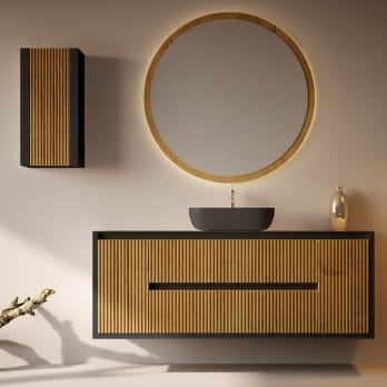 Mueble de baño con encimera de madera maciza Alpes 13 Bruntec
