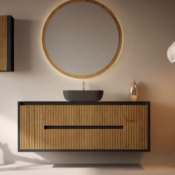 Mueble de baño con encimera de madera maciza Alpes 13 Bruntec