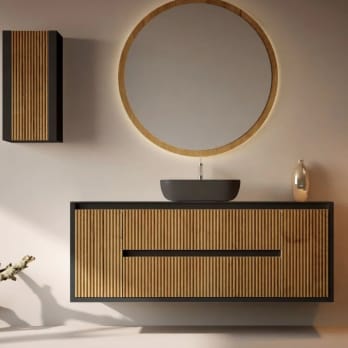 Mueble de baño con encimera de madera maciza Alpes 13 Bruntec