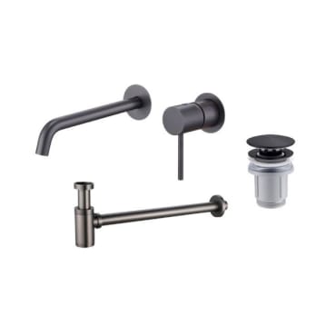 Pack Grifo de lavabo empotrado Monza + Válvula click-clack + Sifón visto redondo de Imex