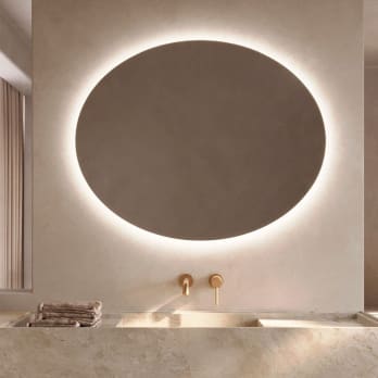 Espejo de baño con luz LED Oval Ledimex
