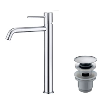 Pack Grifo de lavabo caño alto Monza Imex + Válvula click-clack