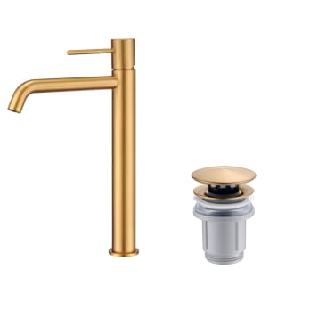 Pack Grifo de lavabo caño alto Monza Imex + Válvula click-clack