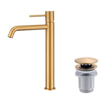 Pack Grifo de lavabo caño alto Monza Imex + Válvula click-clack