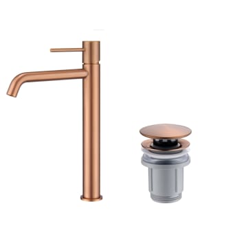 Pack Grifo de lavabo caño alto Monza Imex + Válvula click-clack