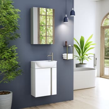 Conjunto mueble de baño fondo reducido 22 cm Versa Coycama