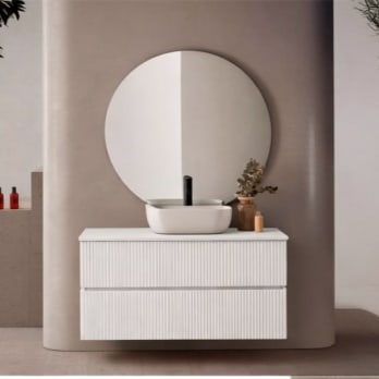 Conjunto mueble de baño con lavabo sobre encimera Etna Sanchis