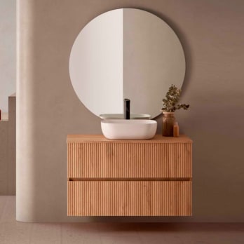 Conjunto mueble de baño con lavabo sobre encimera Etna Sanchis