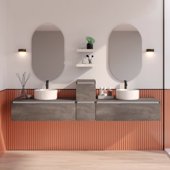 Mueble de baño con encimera de madera Aqua Campoaras