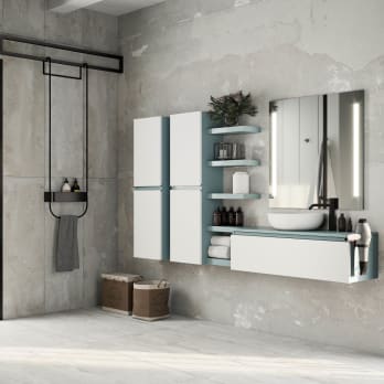 Mueble de baño con encimera de madera Aqua Campoaras