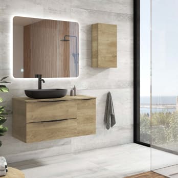 Mueble de baño de suelo Dundee color Bambú de 100 cm - Comprar online al  mejor precio.