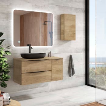 Mueble de baño con encimera de madera Landes Coycama